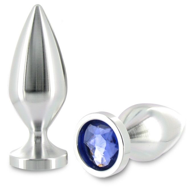 METAL HARD - ANAL PLUG ALIMINUM CRYSTAL COLOR MEDIUM 8.89CM - Kink&Play