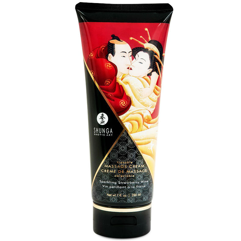 SHUNGA - STRAWBERRY AND CAVA MASSAGE CREAM 200 ML - Kink&Play