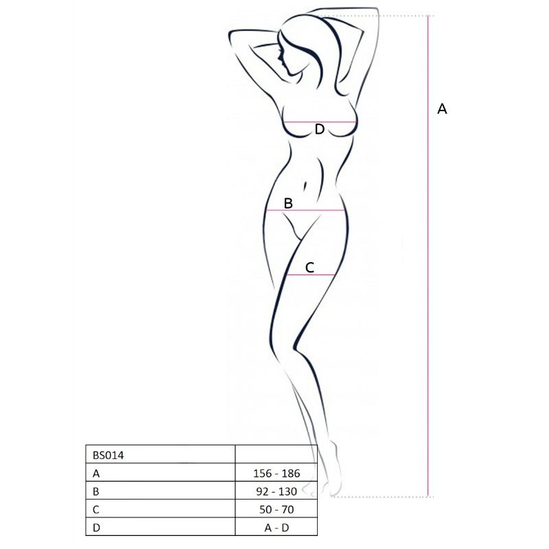 PASSION - KVINNA BS014 VIT BODYSTOCKING ONE SIZE