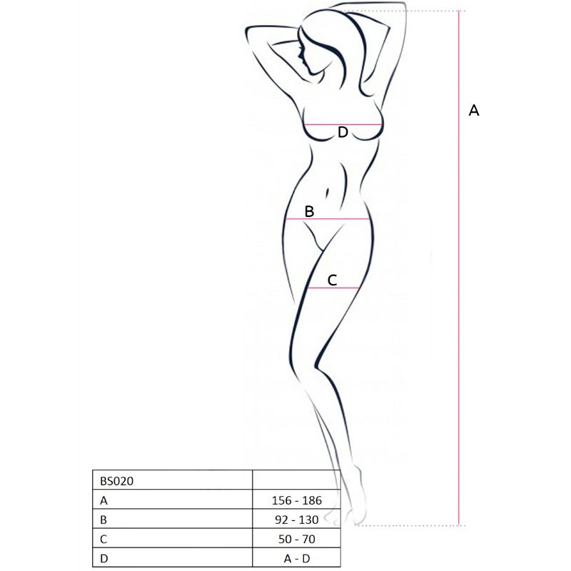 PASSION - WOMAN BS020 WHITE BODYSTOCKING ONE SIZE - Kink&Play