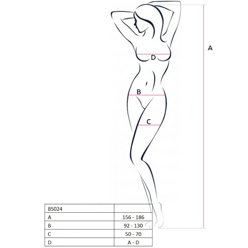 PASSION - WOMAN BS024 BODYSTOCKING BLACK ONE SIZE - Kink&Play