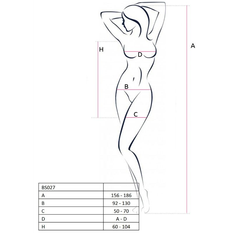 PASSION - KVINNA BS027 BODYSTOCKING RÖD KLÄNNING STIL ONE SIZE