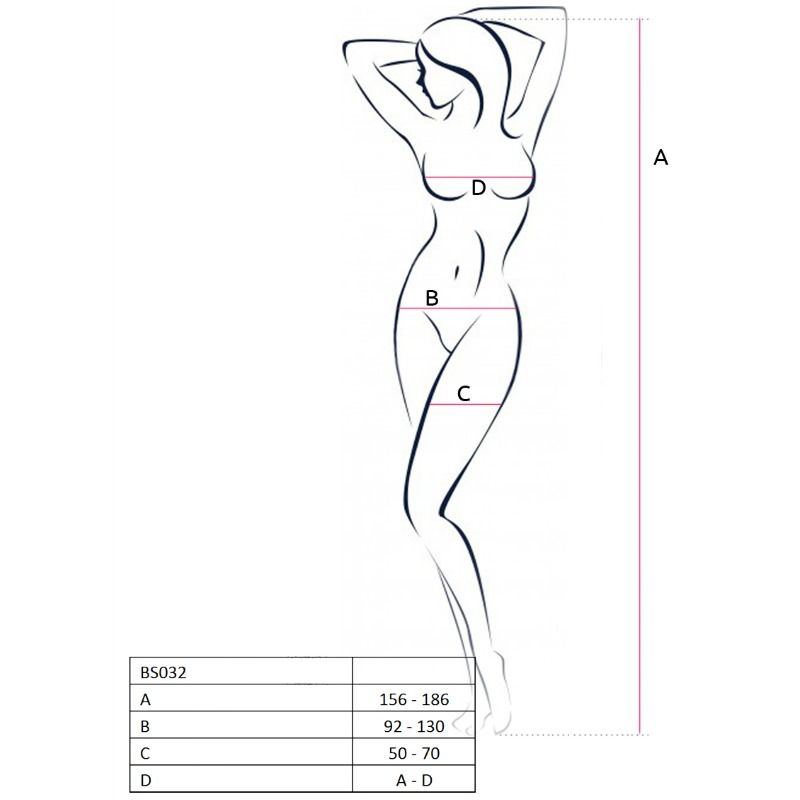 PASSION - WOMAN BS032 BODYSTOCKING BLACK ONE SIZE - Kink&Play