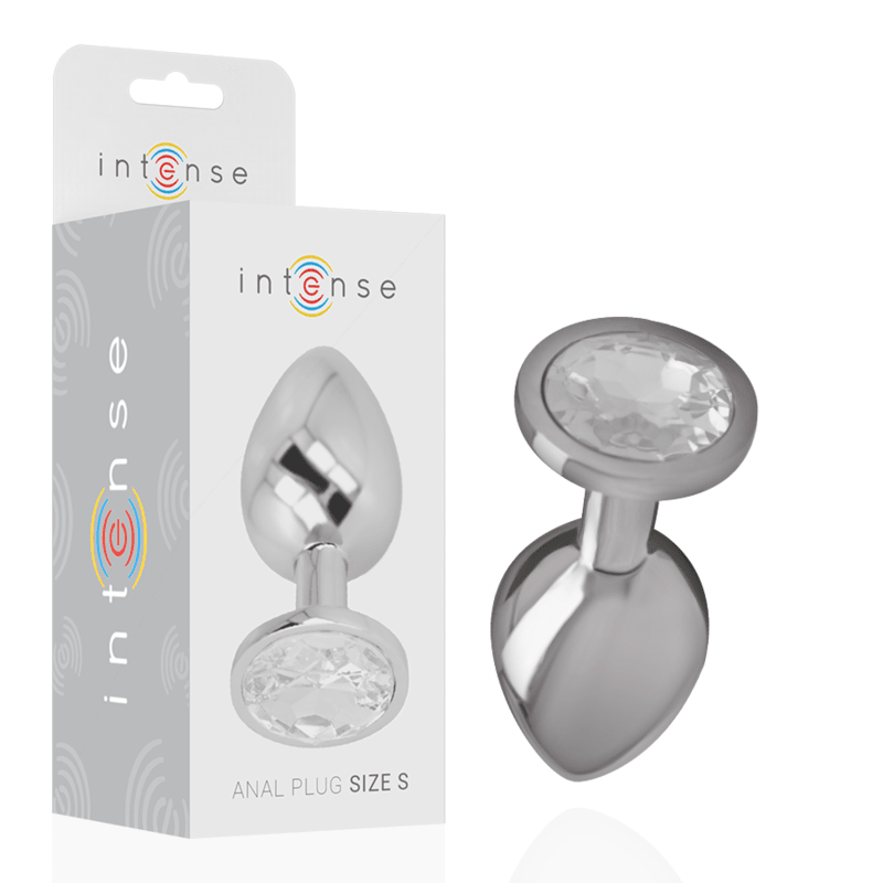 INTENSE - ALUMINUM METAL ANAL PLUG WITH SILVER CRYSTAL SIZE S - Kink&Play
