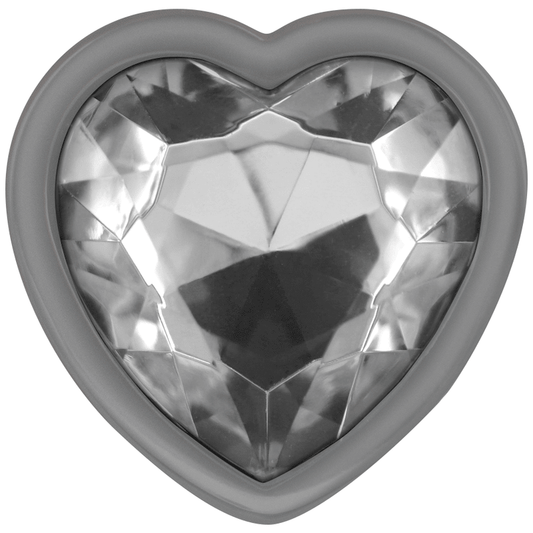 INTENSE - ANAL PLUG METAL ALUMINUM WHITE HEART SIZE L - Kink&Play