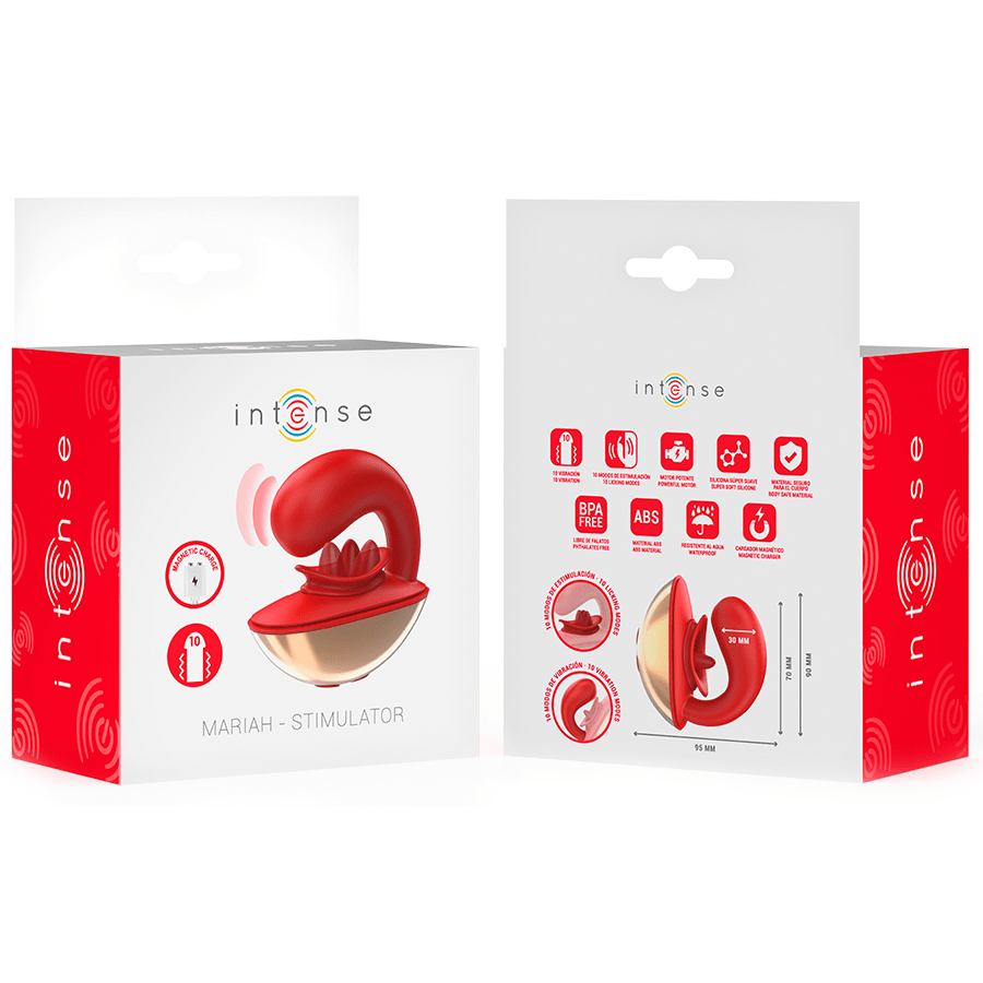 INTENSE - MARIAH VIBRATOR & STIMULATOR IN U SHAPE 10 VIBRATIONS RED - Kink&Play