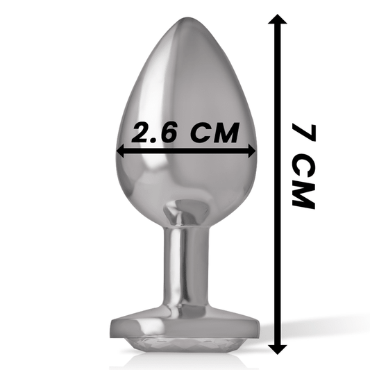 INTENSE - WHITE HEART ALUMINUM METAL ANAL PLUG SIZE S - Kink&Play