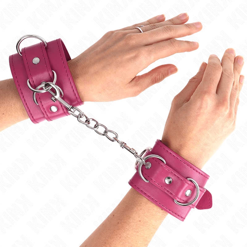 KINK - 3 D - RING WRIST RESTRAINTS ADJUSTABLE PINK 17.5 - 25 CM X 6 CM - Kink&Play