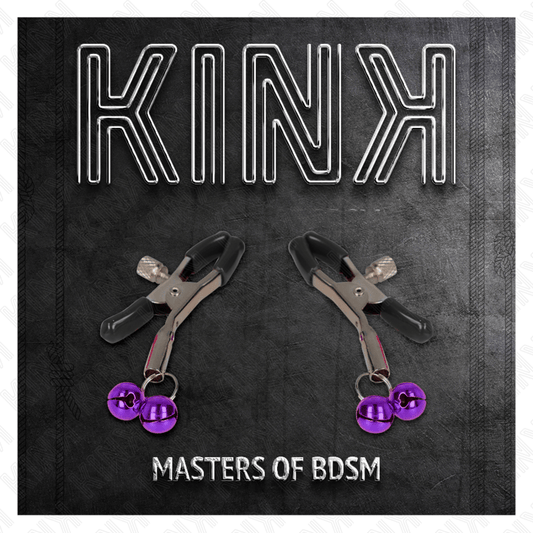 KINK - DOUBLE BELL NIPPLE CLAMP PURPLE 6 CM - Kink&Play
