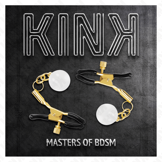 KINK - GLASS BEAD NIPPLE CLAMPS GOLD 6 CM - Kink&Play