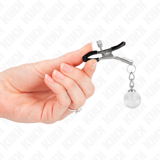 KINK - GLASS BEAD NIPPLE CLAMPS SILVER 6 CM - Kink&Play