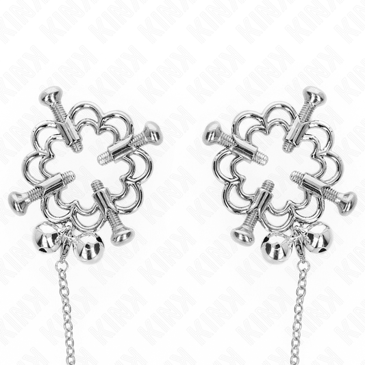 KINK - METAL FLOWER NIPPLE CLAMPS WITH CHAIN - Kink&Play