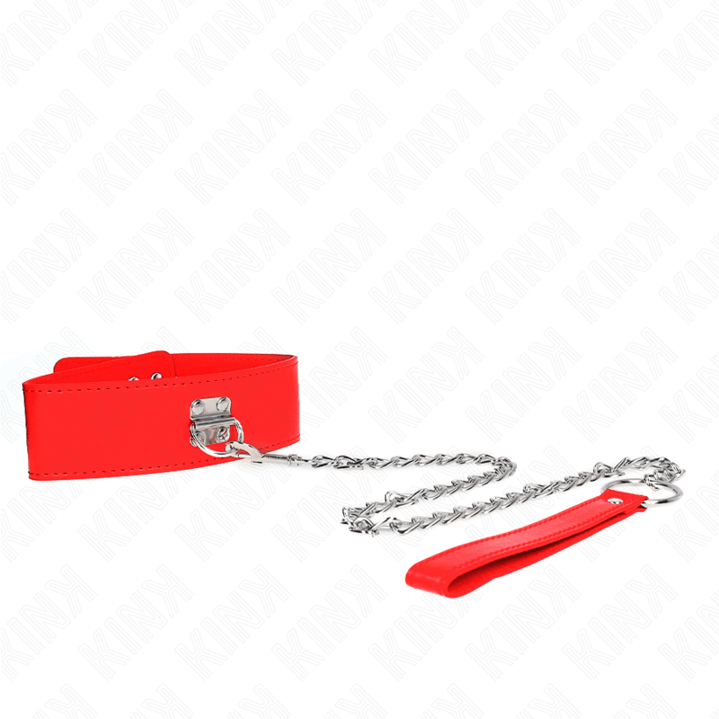 KINK - NECKLACE WITH BELT 65 CM WITH WIDE RED STRAP ADJUSTABLE 33.5 - 41 CM X 5 CM - Kink&Play