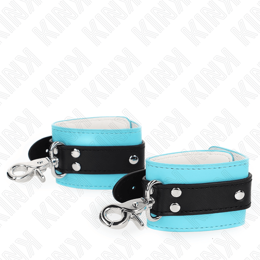 KINK - PREMIUM LOCKABLE WRIST RESTRAINTS BLACK / BLUE ADJUSTABLE 21 - 28 CM X 5.5 CM - Kink&Play