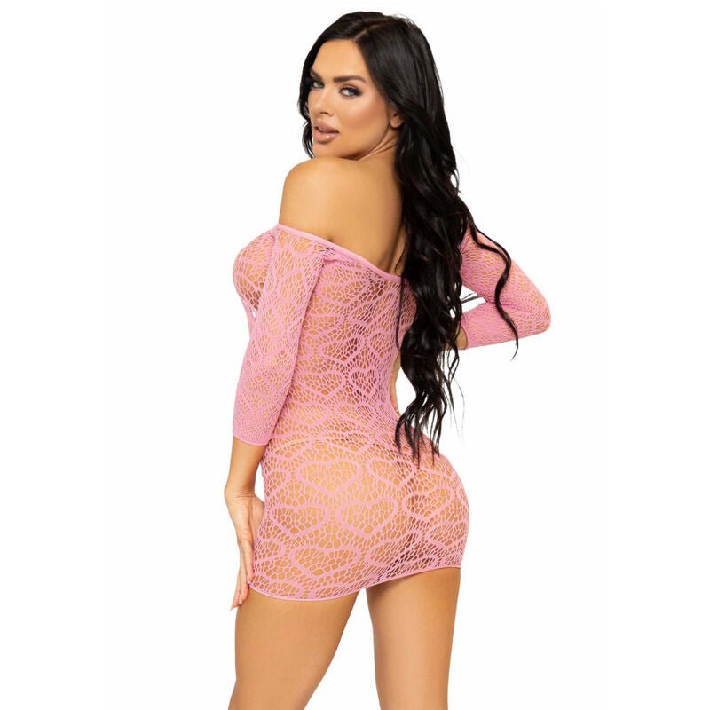 LEG AVENUE - HEART NET MINI DRESS ONE SIZE - RED - Kink&Play