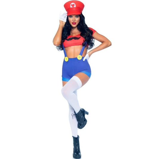 LEG AVENUE - SEXY COSTUME MARIO BROS RED/BLUE M - Kink&Play