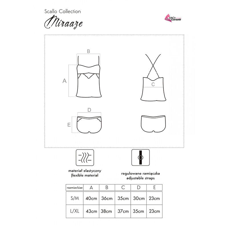 LIVCO CORSETTI FASHION - MIRAAZE LC 90567 SHIRT + SHORTS BLACK L/XL - Kink&Play