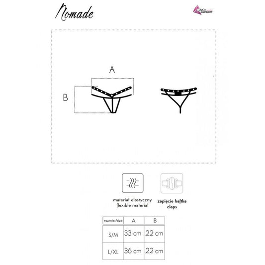 LIVCO CORSETTI FASHION - NOMADE THONG CROTCHLESS BLACK - Kink&Play