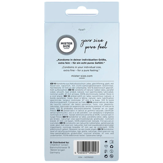 MISTER SIZE - CONDOMS SIZE XS 47 MM (10 UNITS) - Kink&Play