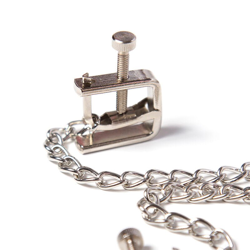 OHMAMA FETISH - METAL SCREW CLAMPS WITH CHAIN - Kink&Play
