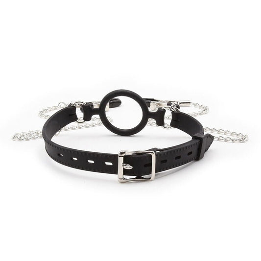 OHMAMA FETISH - RING GAG WITH CHAINS AND NIPPLE CLAMPS - Kink&Play
