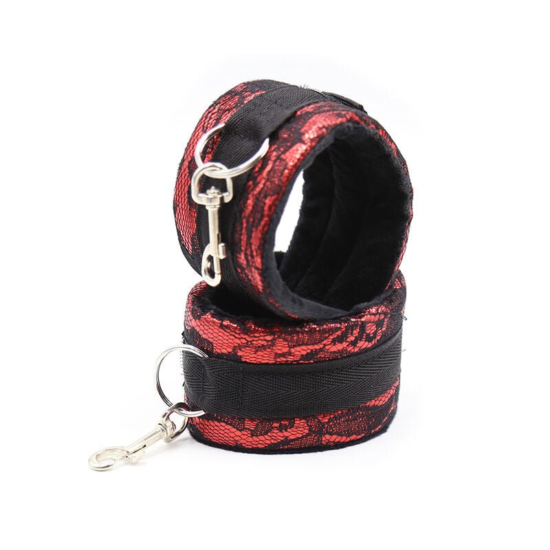 OHMAMA FETISH - VELVET HANDCUFFS WITH NYLON TAPE - Kink&Play