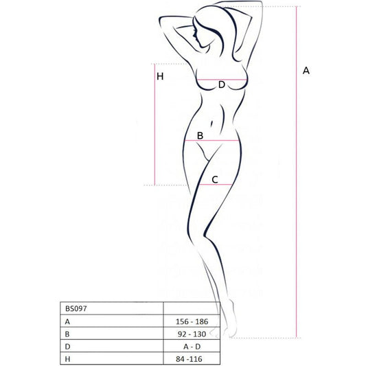 PASSION - BS097 BLACK BODYSTOCKING ONE SIZE - Kink&Play