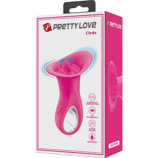 PRETTY LOVE - CLYDE ORAL VIBRATOR VIBRATING TONGUE 12 VIBRATIONS PINK - Kink&Play