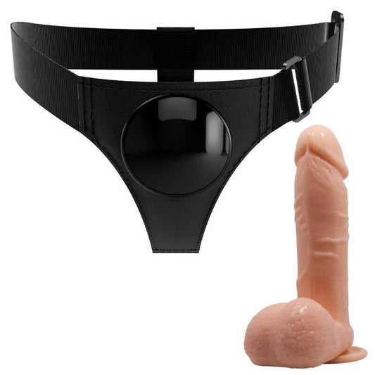 PRETTY LOVE - HARNESS BRIEFS UNIVERSAL HARNESS WITH DILDO TOM 20 CM NATURAL - Kink&Play