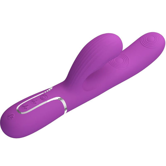 PRETTY LOVE - PERLITA 3 IN 1 MULTIFUNCTION RABBIT VIBRATOR PURPLE - Kink&Play