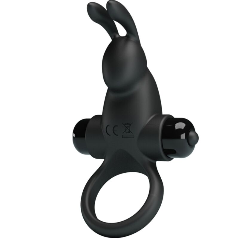 PRETTY LOVE - VIBRATING RING + RABBIT CLITORIS STIMULATOR 10 VIBRATIONS BLACK - Kink&Play