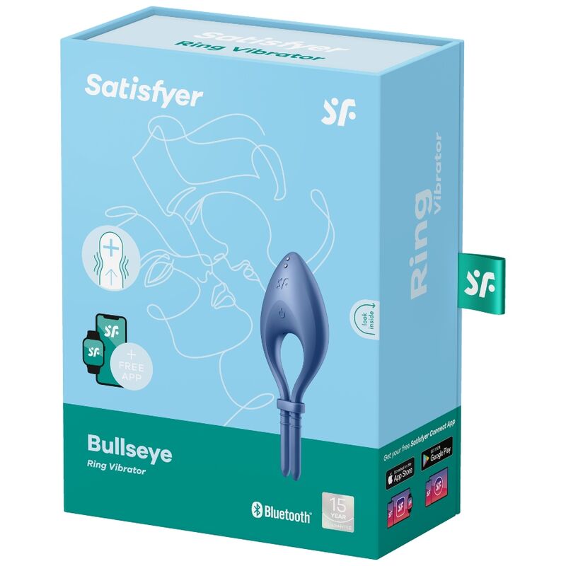 SATISFYER - BULLSEYE RING VIBRATOR APP BLUE - Kink&Play