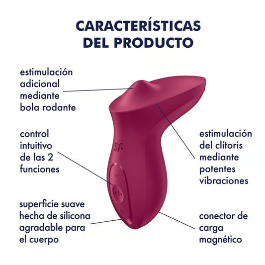 SATISFYER - EXCITERRR LAY - ON CLITORIS BERRY VIBRATOR - Kink&Play