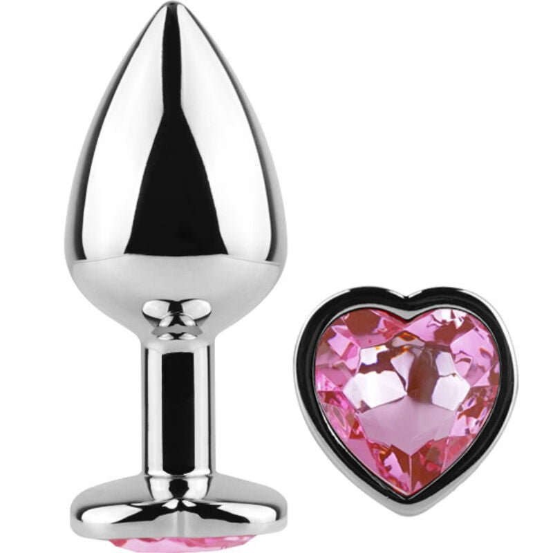 SECRETPLAY - METAL BUTT PLUG FUCHSIA HEART SMALL SIZE 7 CM - Kink&Play