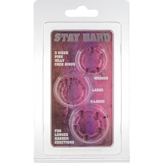 SEVEN CREATIONS - SET OF THREE PINK PENIS RINGS - Kink&Play