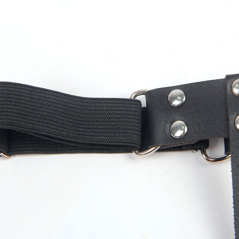 SUBBLIME - 953744 ADJUSTABLE LEATHER PUNK GARTER BLACK ONE SIZE - Kink&Play