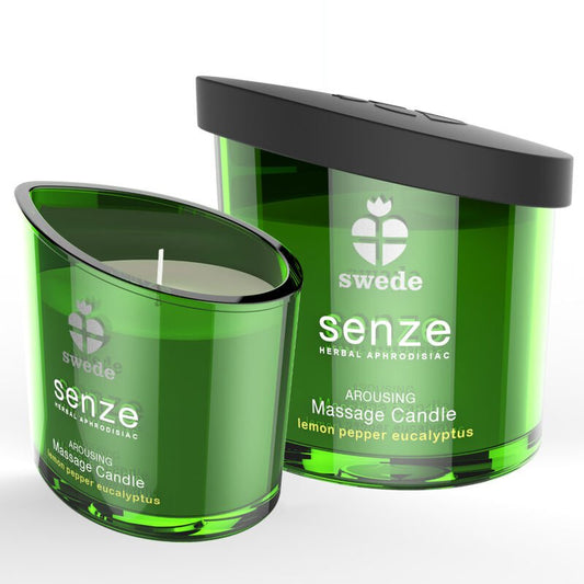 SWEDE - SENZE AROUSING MASSAGE CANDLE - LEMON, PEPPER, EUCALYPTUS - Kink&Play