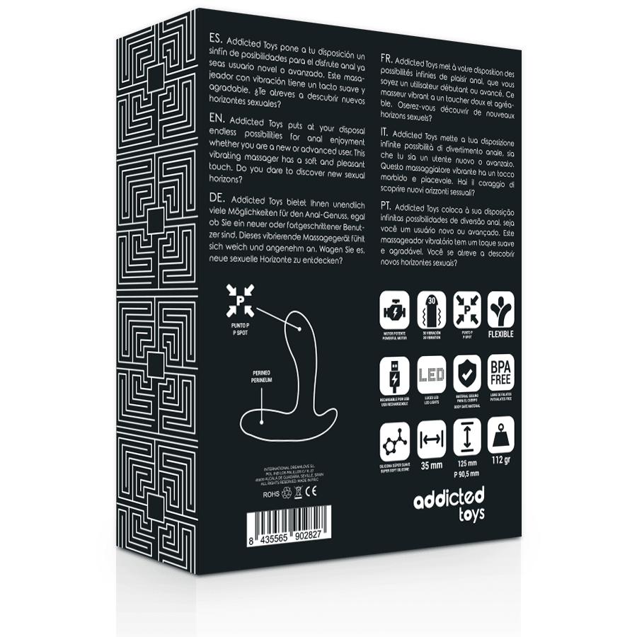 ADDICTED TOYS - ANAL MASSAGER BLACK VIBRATION - Kink&Play