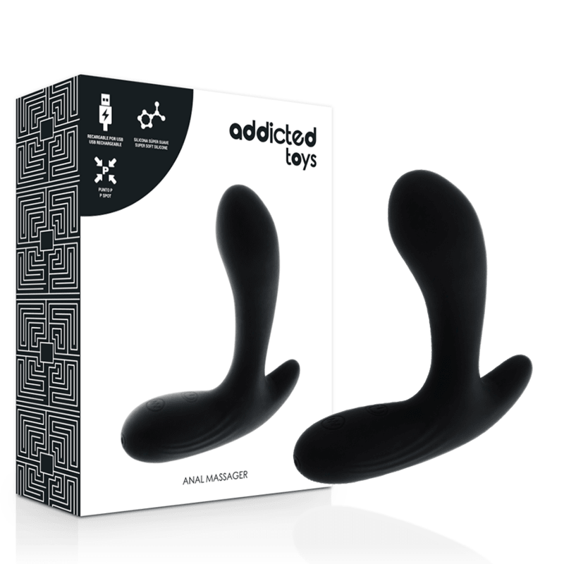ADDICTED TOYS - ANAL MASSAGER BLACK VIBRATION - Kink&Play