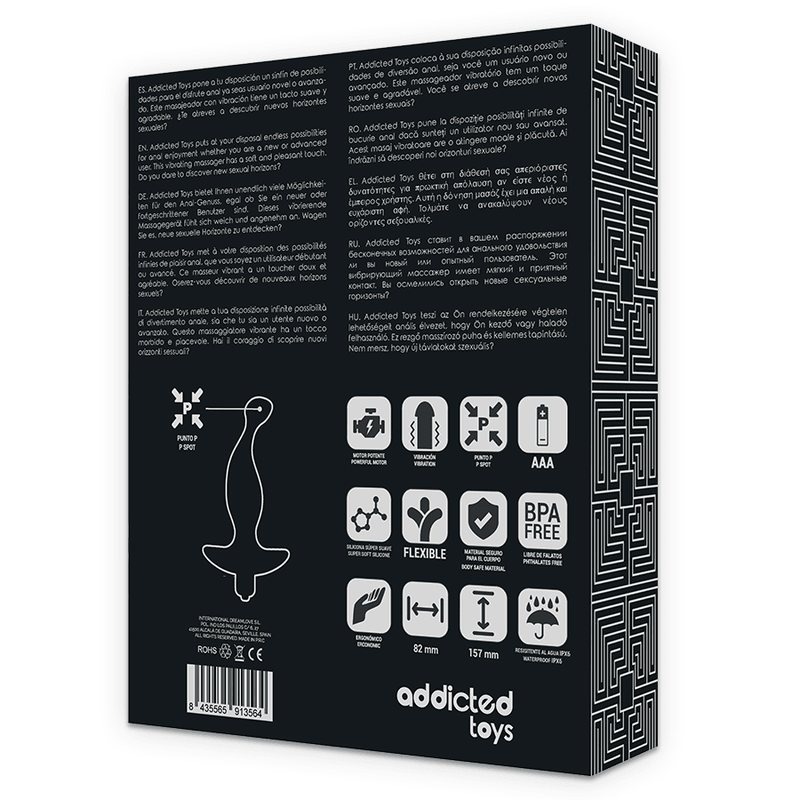 ADDICTED TOYS - ANAL MASSAGER WITH BLACK VIBRATIONMODEL 1 - Kink&Play