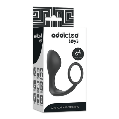 ADDICTED TOYS - ANAL PLUG WITH BLACK SILICONE RING - Kink&Play