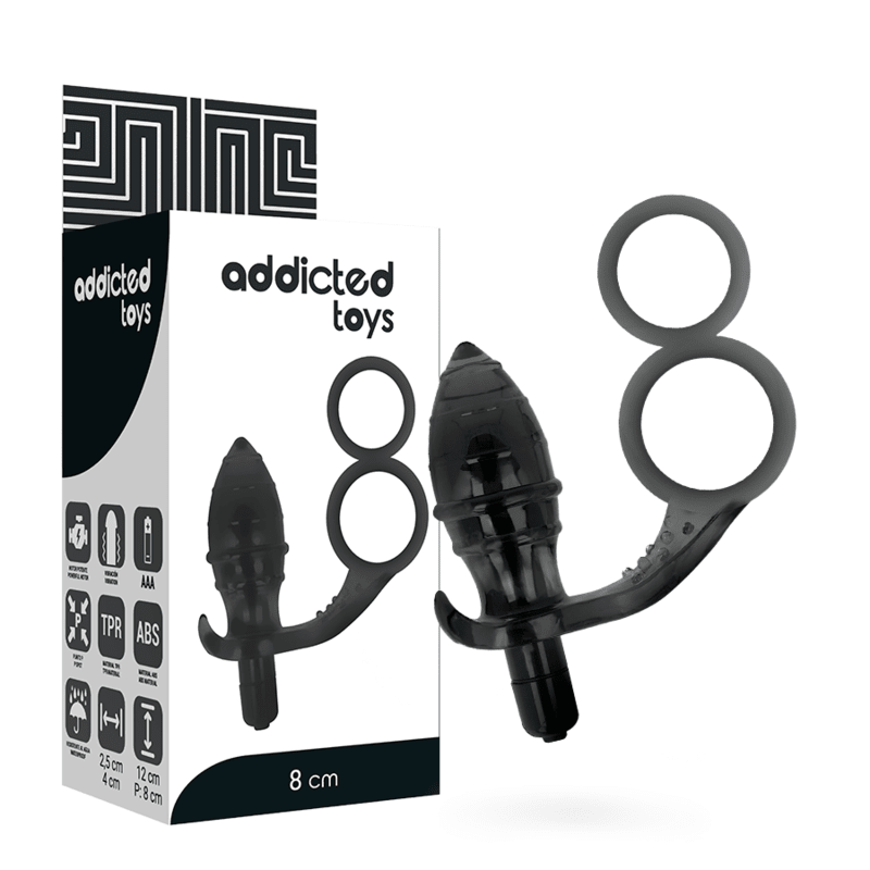 ADDICTED TOYS - ANAL PLUG WITH DOUBLE BLACK RING - Kink&Play