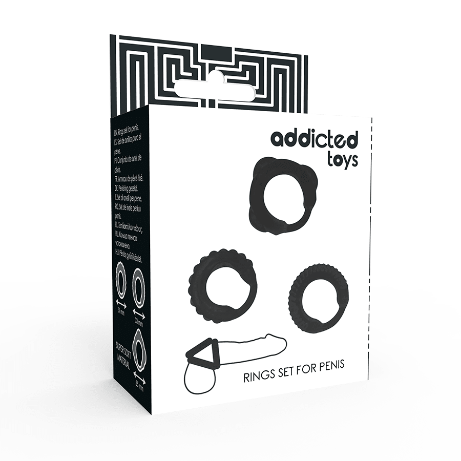 ADDICTED TOYS - C - RING SET BLACK - Kink&Play