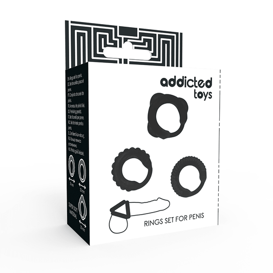 ADDICTED TOYS - C - RING SET BLACK - Kink&Play