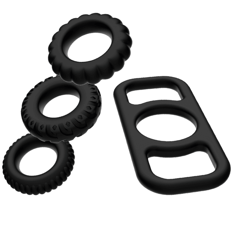 ADDICTED TOYS - COCK RING SET 4 PIECES - Kink&Play
