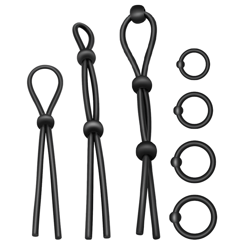 ADDICTED TOYS - FLEXIBLE SILICONE COCK RING SET 7 PIECES - Kink&Play