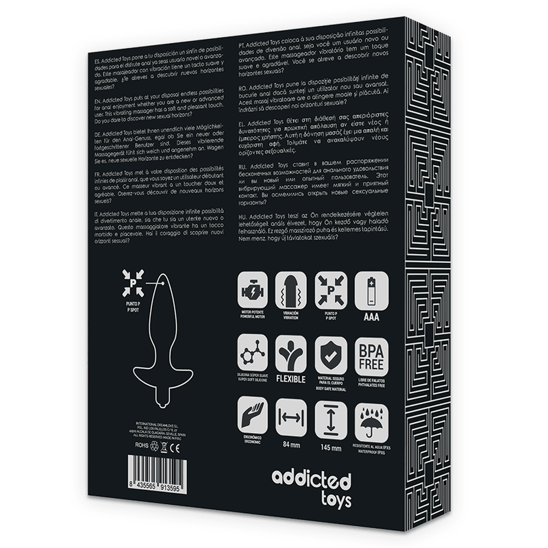 ADDICTED TOYS - MASSAGER PLUG ANAL WITH VIBRATION BLACK - Kink&Play