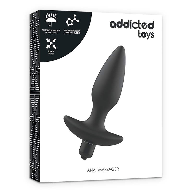 ADDICTED TOYS - MASSAGER PLUG ANAL WITH VIBRATION BLACK - Kink&Play