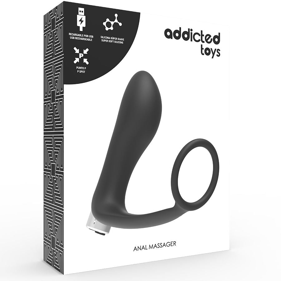 ADDICTED TOYS - PROSTATIC VIBRATOR RECHARGEABLE MODEL 1 - BLACK - Kink&Play
