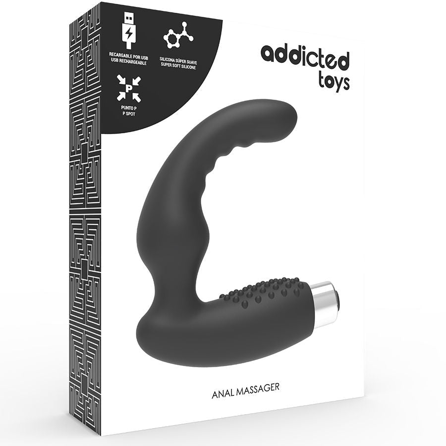 ADDICTED TOYS - PROSTATIC VIBRATOR RECHARGEABLE MODEL 2 - BLACK - Kink&Play